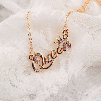 Luxury Gold-Color Queen Crown Chain Necklace - asilstores