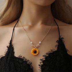 Sunflower Pendant Alloy Necklace - asilstores