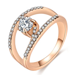 Rose Gold Zircon Crystal Wedding Ring - asilstores