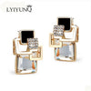 Brincos Vintage Long Square Crystal Earring - asilstores