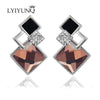 Brincos Vintage Long Square Crystal Earring - asilstores